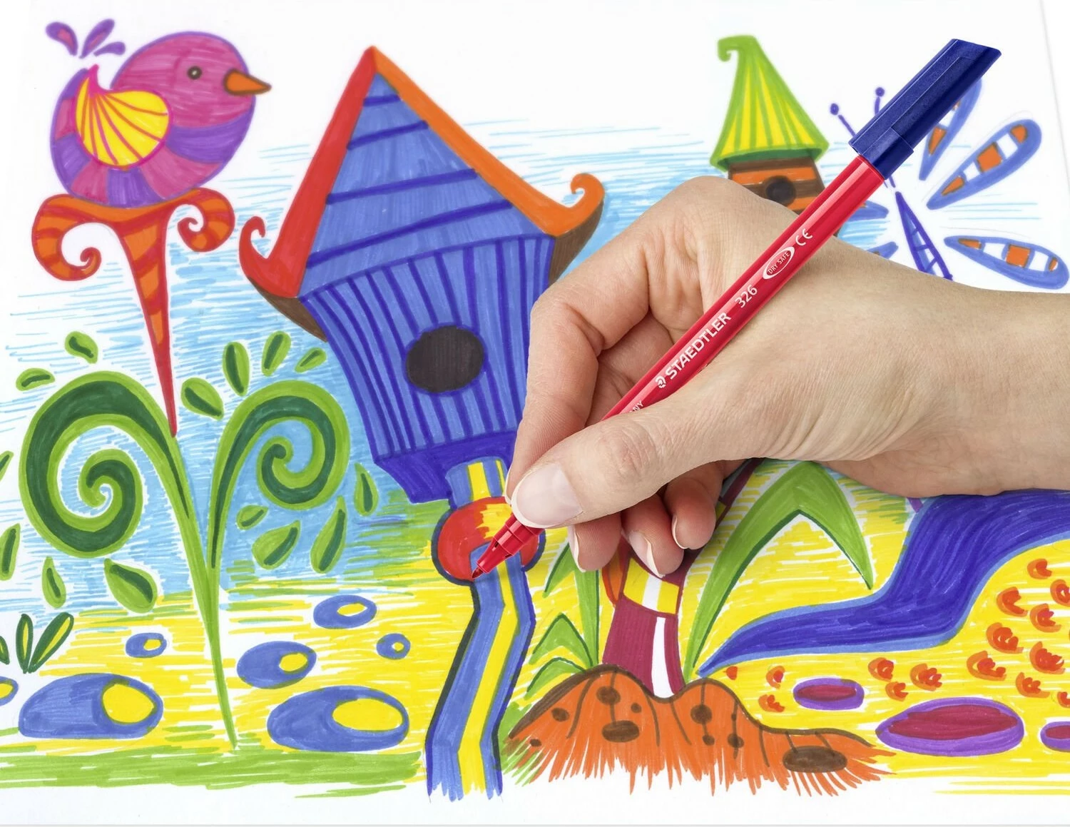 Set lapsa me ngjyra STAEDTLER Noris 326, 10 copa, majë 1 mm, multingjyrëshe