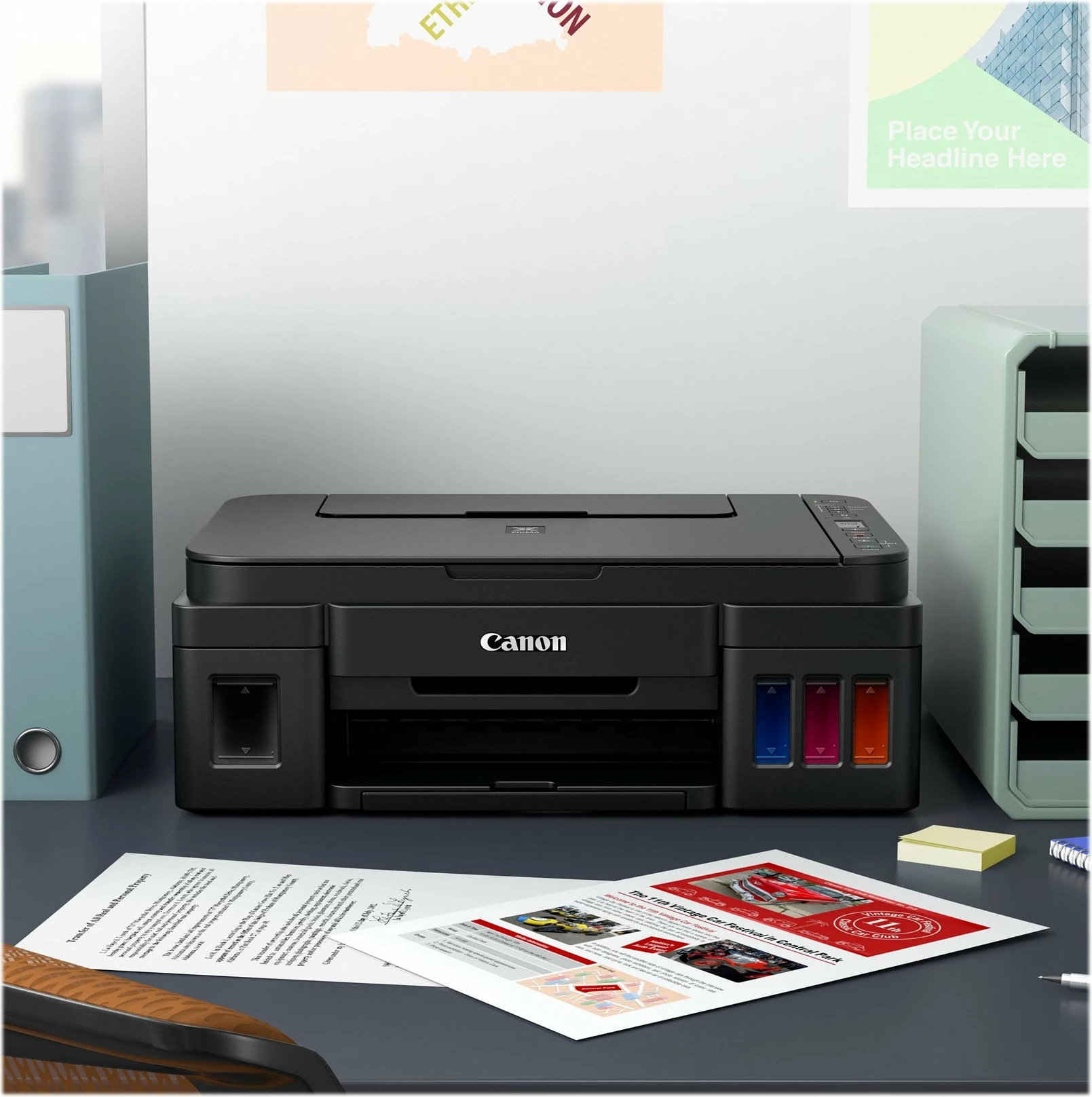 Printer multifunksional Canon PIXMA G3410, me Wi-Fi, me depozita boje të rimbushshme, i zi