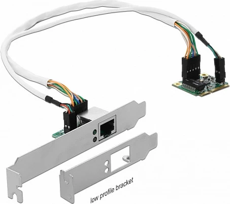 Kartelë rrjeti DeLOCK 95265, Mini PCIe, Gigabit Ethernet, 1x RJ-45, internal, argjend