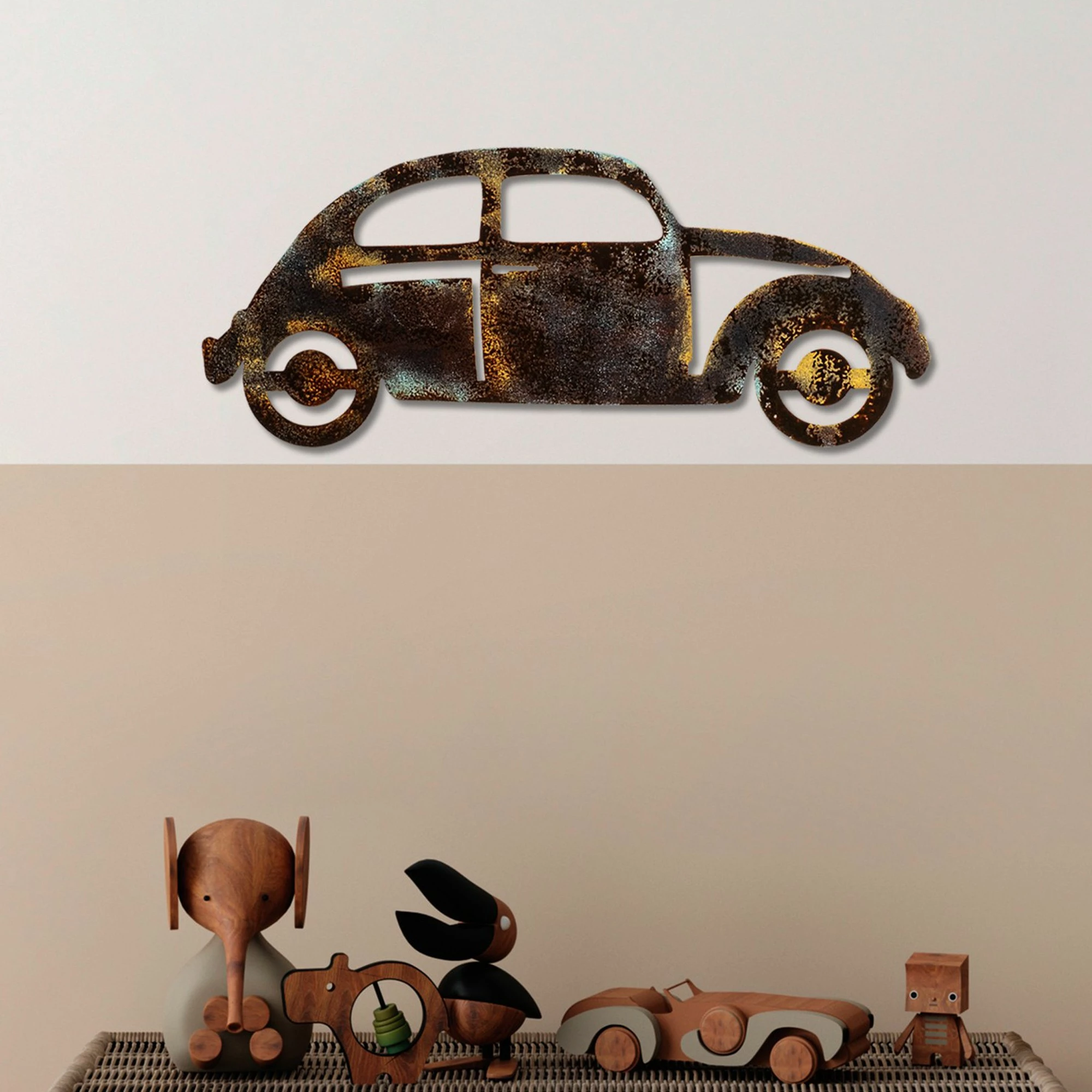 Aksesor dekorativ metalik për mur, veturë, Wallity, Car 18