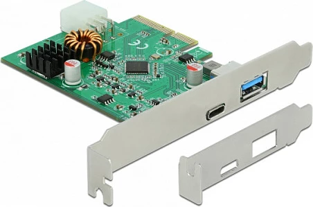 Kartë zgjerimi PCIe DeLOCK 89001, USB 3.2 Gen2 Type-A + Type-C, low-profile