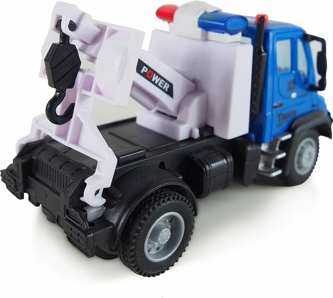 Kamion lodër me telekomandë AMEWI Mini Truck 1:64, bateri 500 mAh, me drita, blu/bardhë