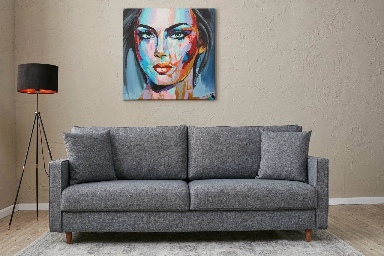 Divan treshe, ngjyrë gri, Atelier del Sofa, Eva