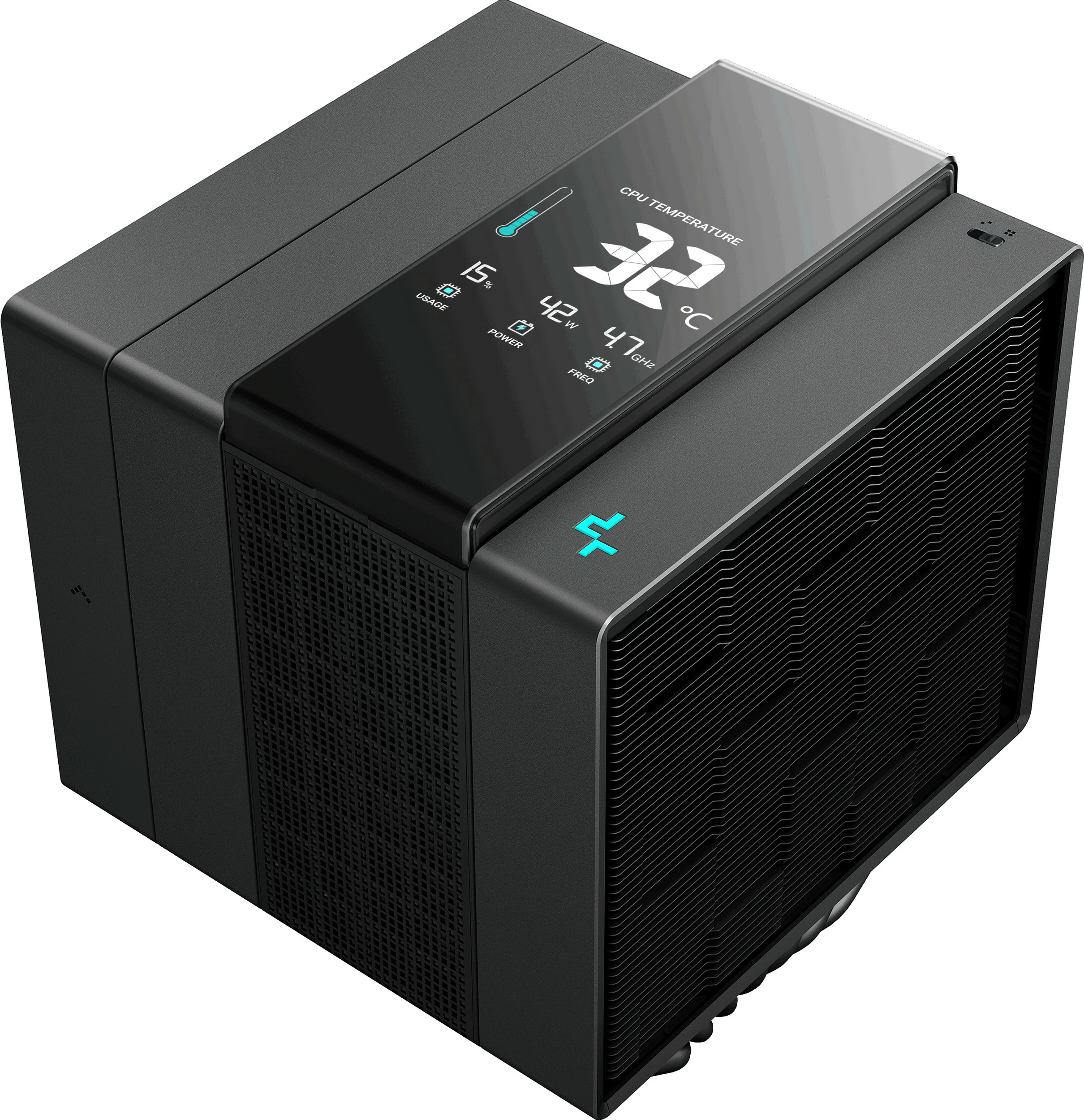 Kasë ftohëse Deepcool ASSASSIN IV VC VISION, 2 ventilatorë, ekran digjital, 300W TDP, e zezë