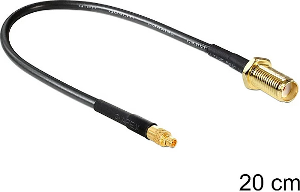 Kabllo koaksiale DeLOCK 88580, SMA në MMCX, 0.2 m, 50 Ω, e zezë