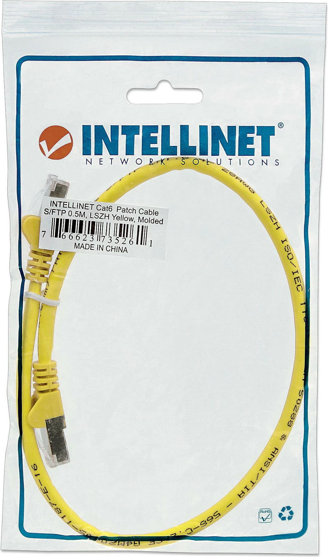 Kabllo rrjeti Intellinet Cat6A S/FTP LSZH 2m, e verdhë
