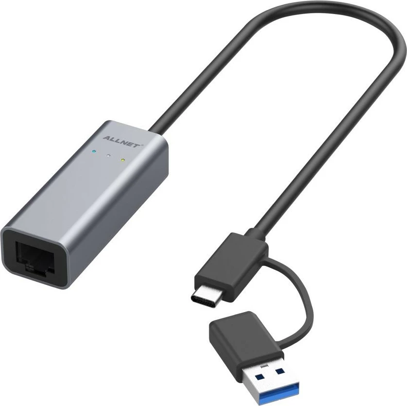 Adapter Ethernet ALLNET USB 3.0 Typ-C&A, 2.5 Multi-Gigabit LAN