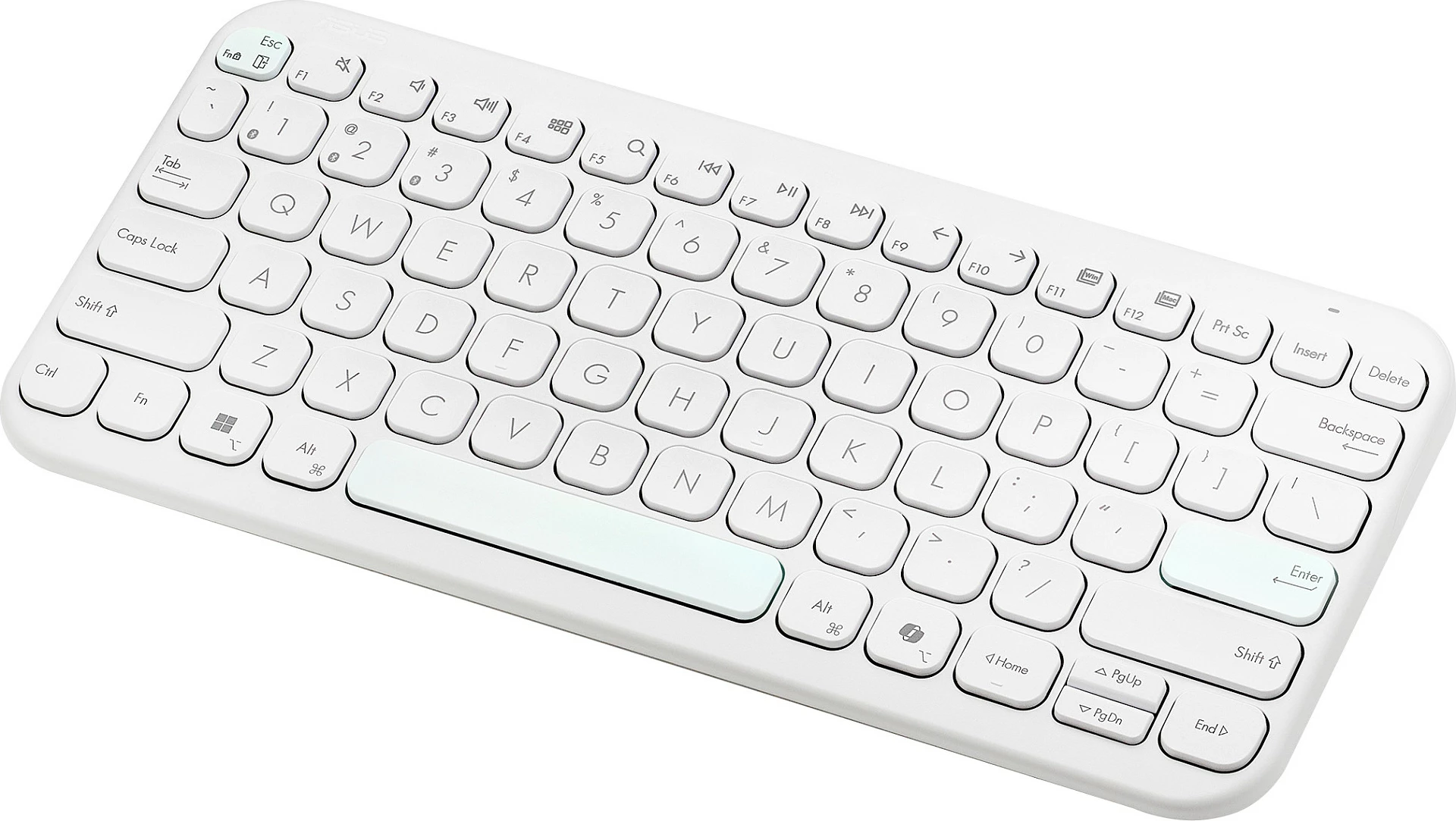 Tastierë ASUS KW100, pa kabllo Bluetooth, layout QWERTZ (DE), 75%, e bardhë