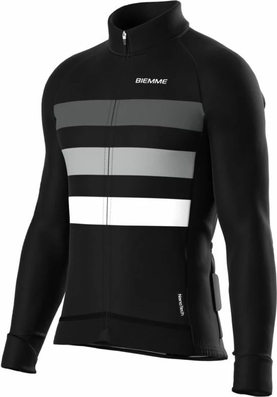 Maicë me mëngë të gjata për çiklizëm Biemme, e zezë dhe gri