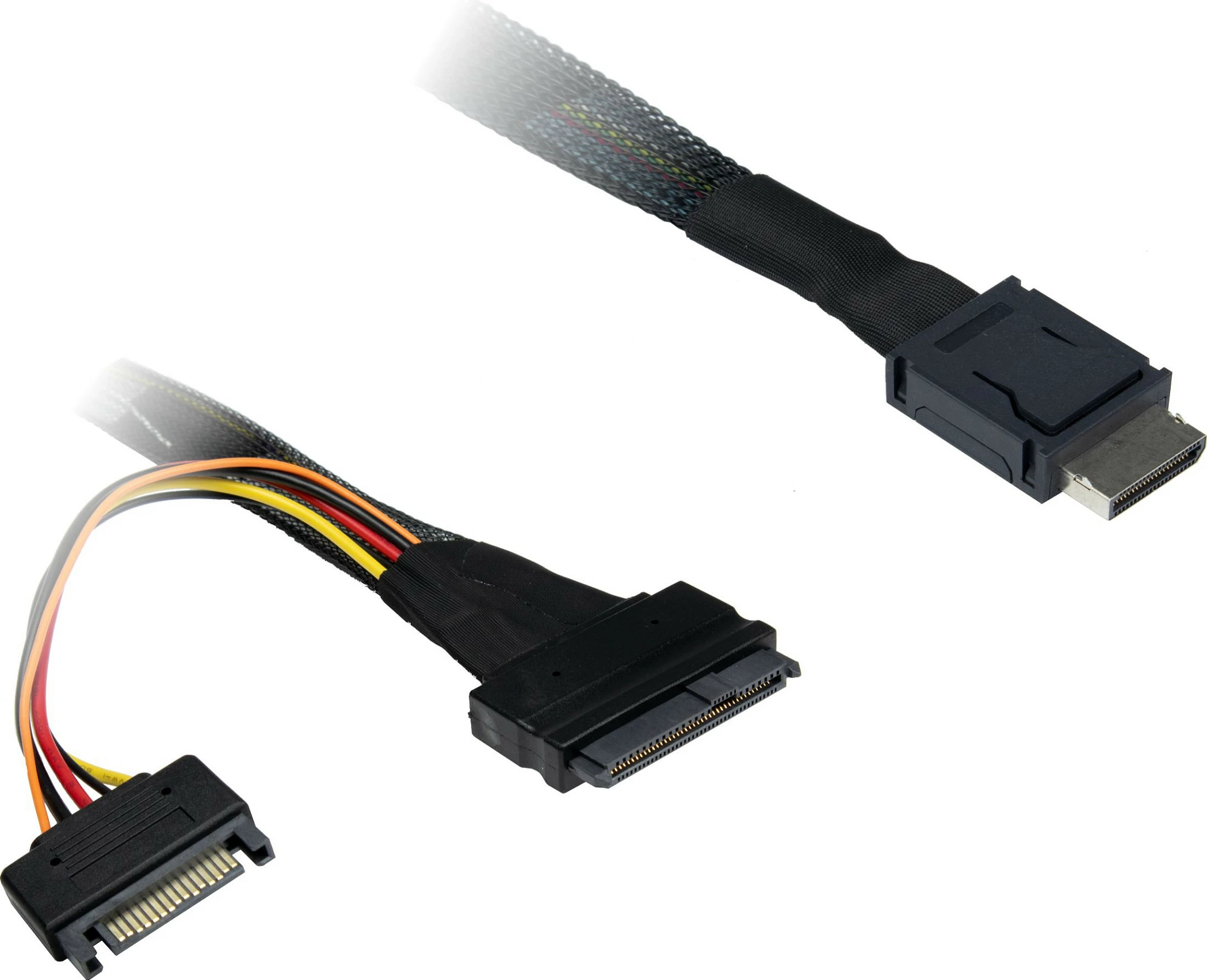 Kabl Inter-Tech SFF-8611-4i në SFF-8639 me SATA Power, 0.75 m