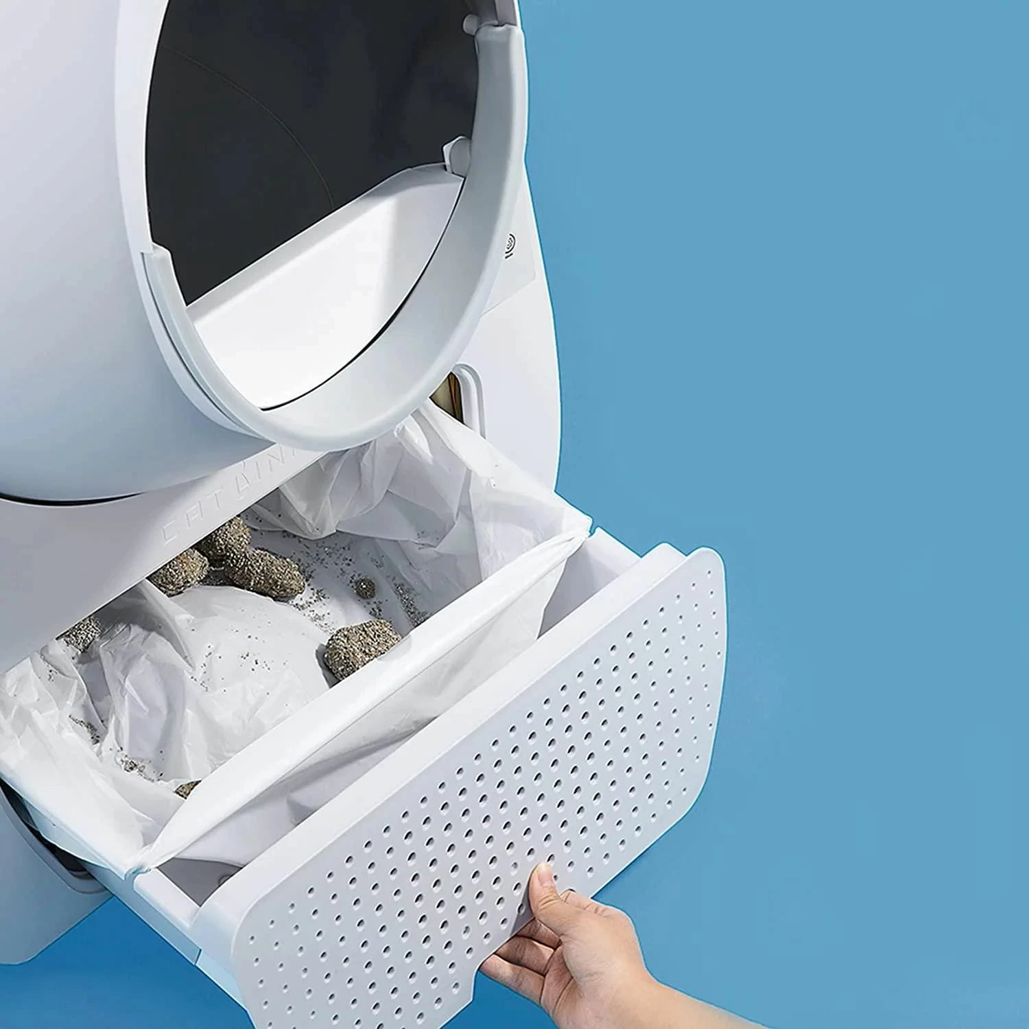 Qese mbeturinash për kuti rëre mace Catlink Pro-X/Young, 13 L, 64×40 cm, 40 copë (2 rrotulla × 20), të bardha