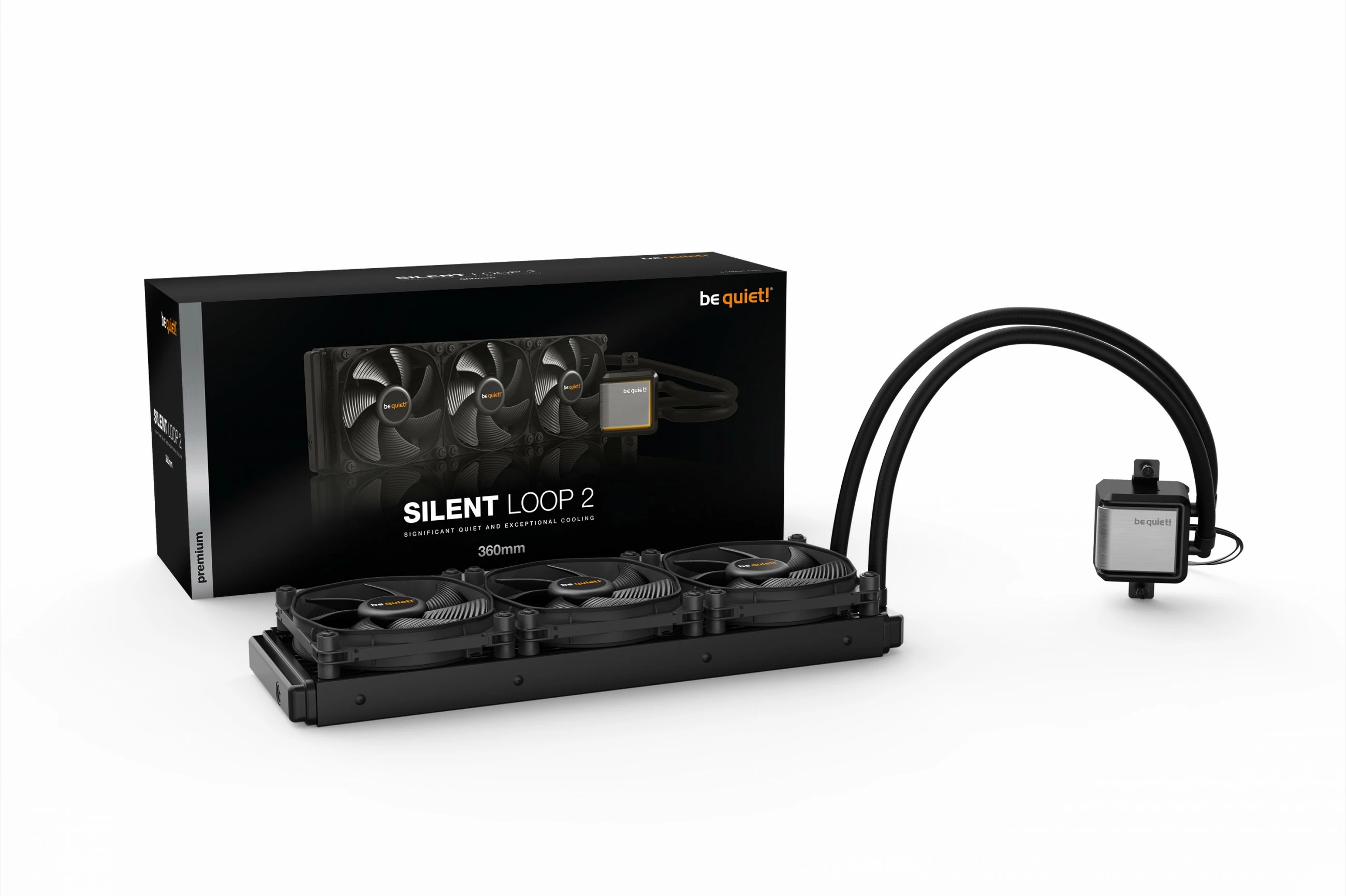 Ftohës uji Be Quiet! Silent Loop 2 360mm, 3 x 120mm PWM fan, për Intel dhe AMD, i zi