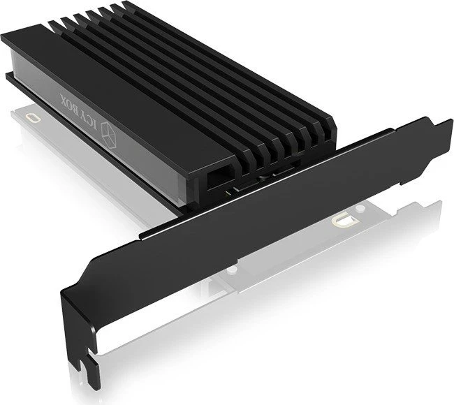 kartë adapter PCIe për SSD M.2 NVMe ICYBOX IB-PCI214M2-HSL PCIe 4.0 x4 me heatsink, e zezë