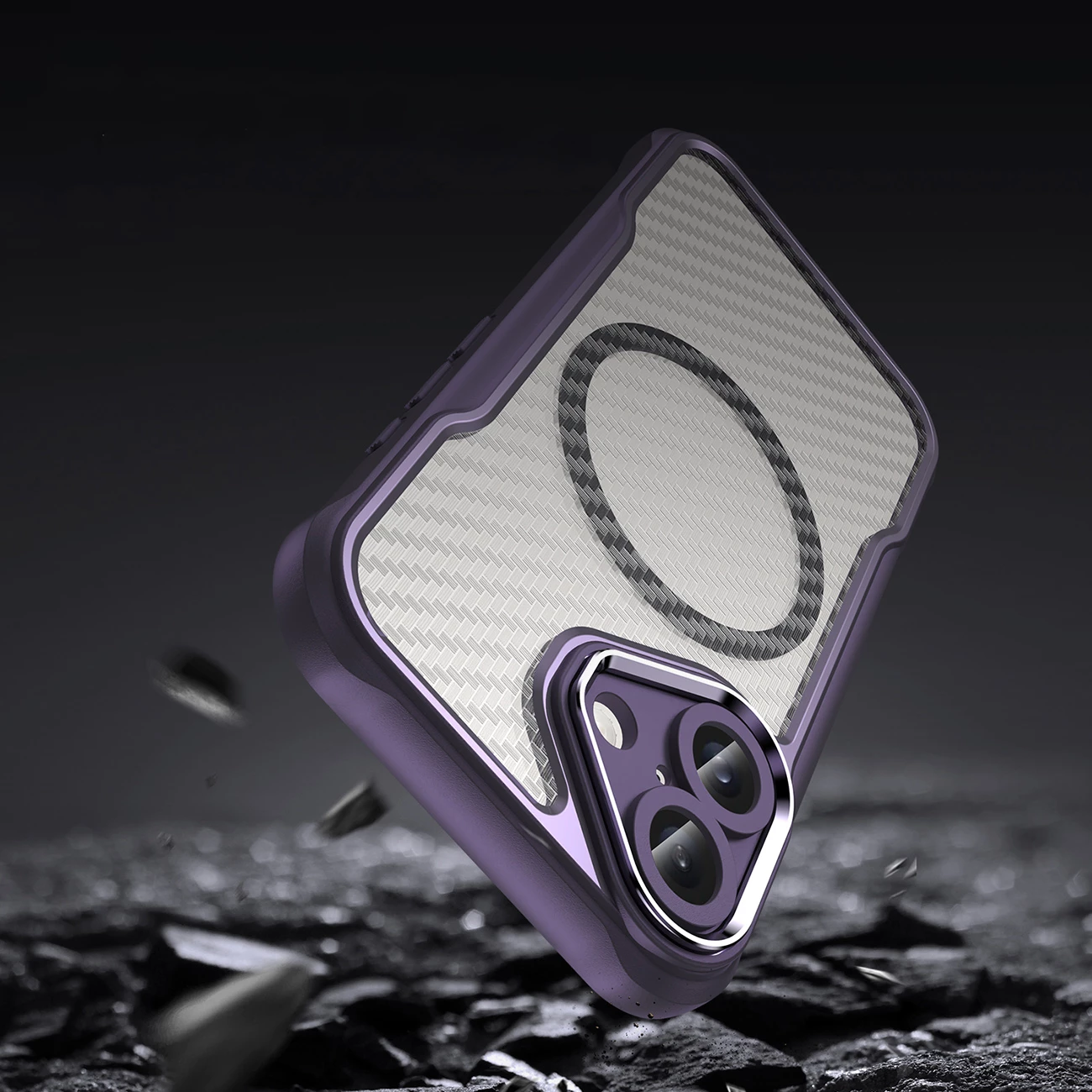 Mbështjellës Hurtel Leading Series MagSafe për iPhone 16, TPU, Vjollcë