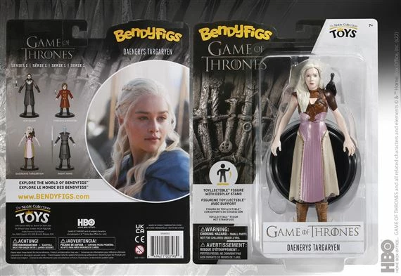 Figurinë koleksionuese NOBLE COLLECTION Bendyfigs Game of Thrones Daenerys Targaryen 18 cm, me dragua (aksesor)