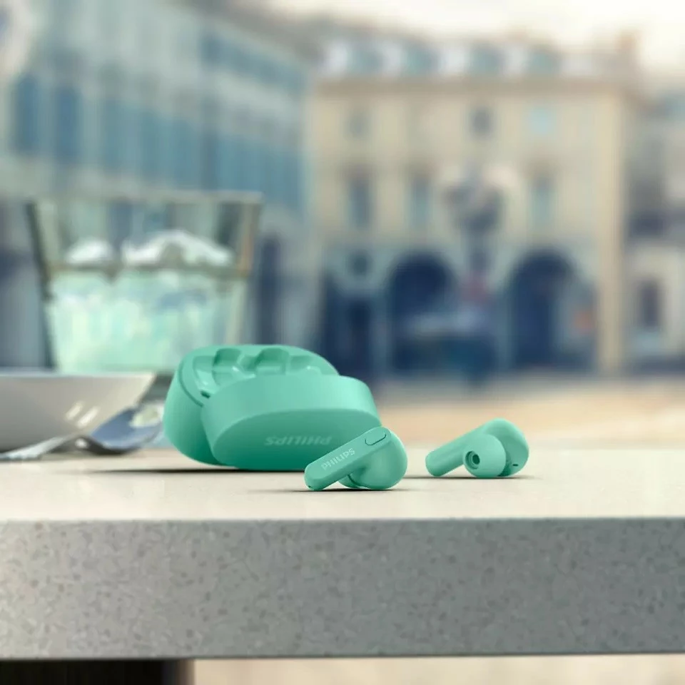 Kufje pa tela, Philips TAT2206GR/00, Bluetooth, IPX4, deri 18 orë, me etui karikimi, jeshile