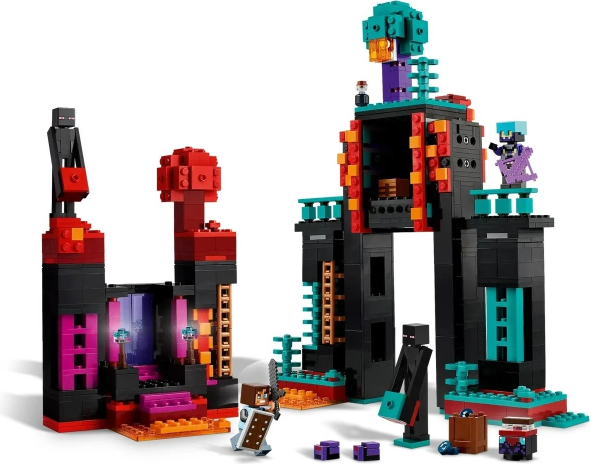 Set LEGO Minecraft The Enderman Tower 21279, 2 minifigura, për fëmijë 9+ vjeç
