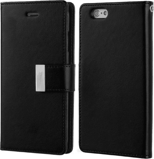 Mbështjellës flip Goospery Rich Diary për Apple iPhone 6 Plus 5.5\", i zi