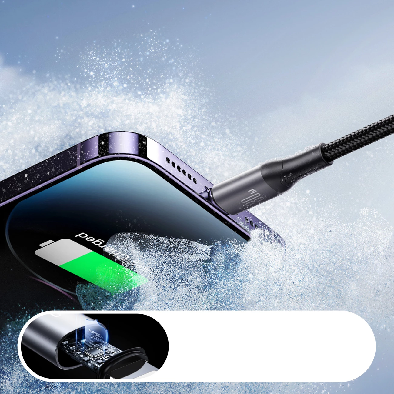 Kabllo USB-C në Lightning Joyroom S-A28 30W PD 1 m, e zezë