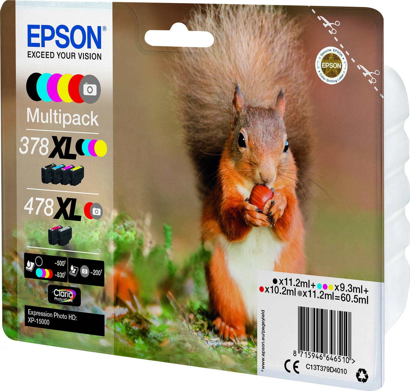 Multipack kartuça boje Epson 378XL/478XL Claria Photo HD, për Expression Photo XP-8500, 6 ngjyra