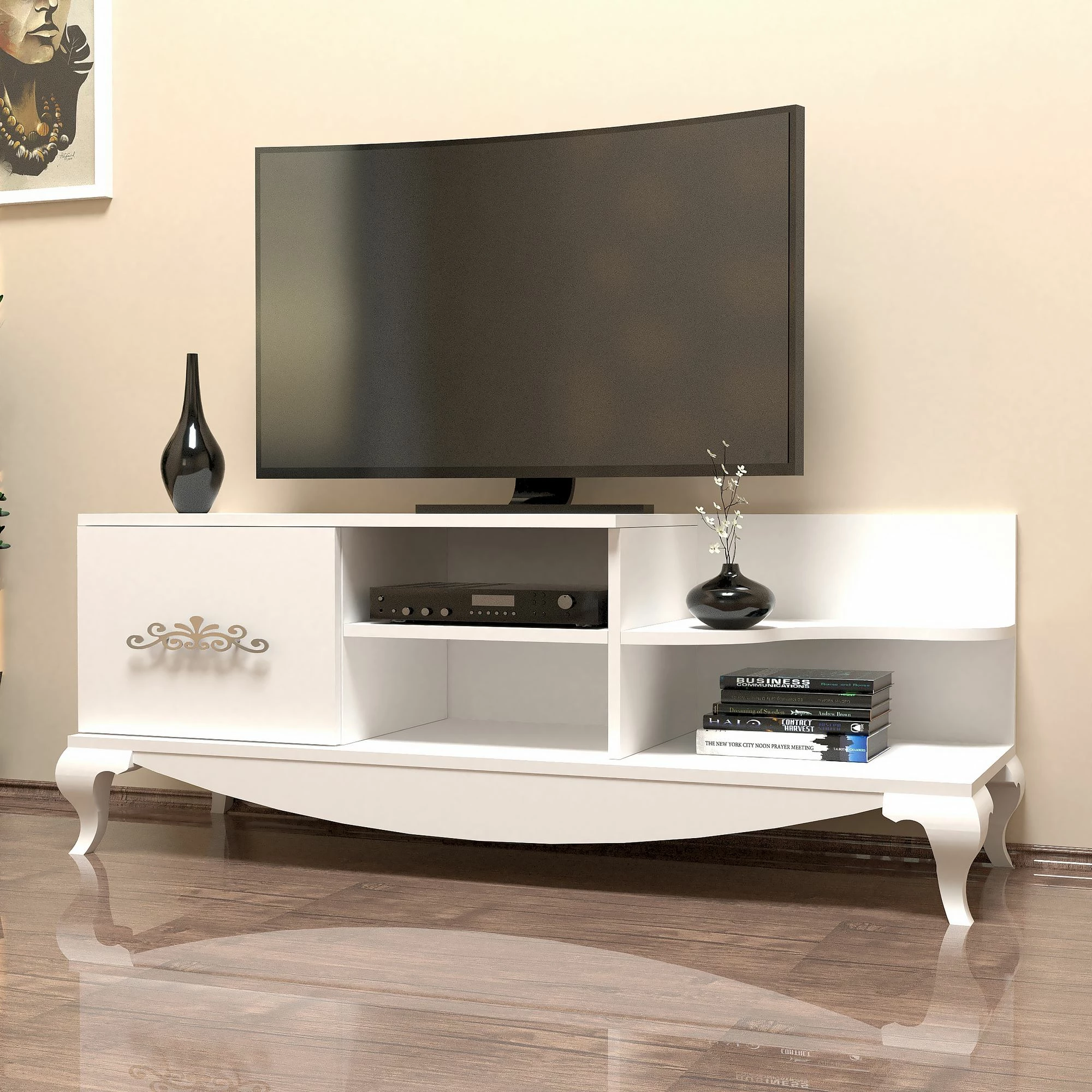 Komodë TV Hanah Home, Sultan, e bardhë