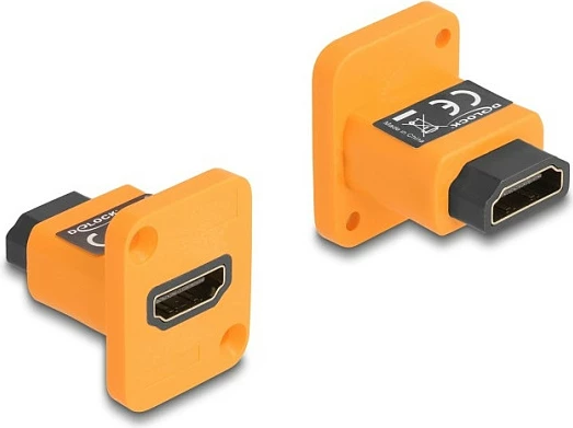 Modul paneli HDMI DeLOCK D-Type, HDMI-A femër në femër, 4K, portokalli