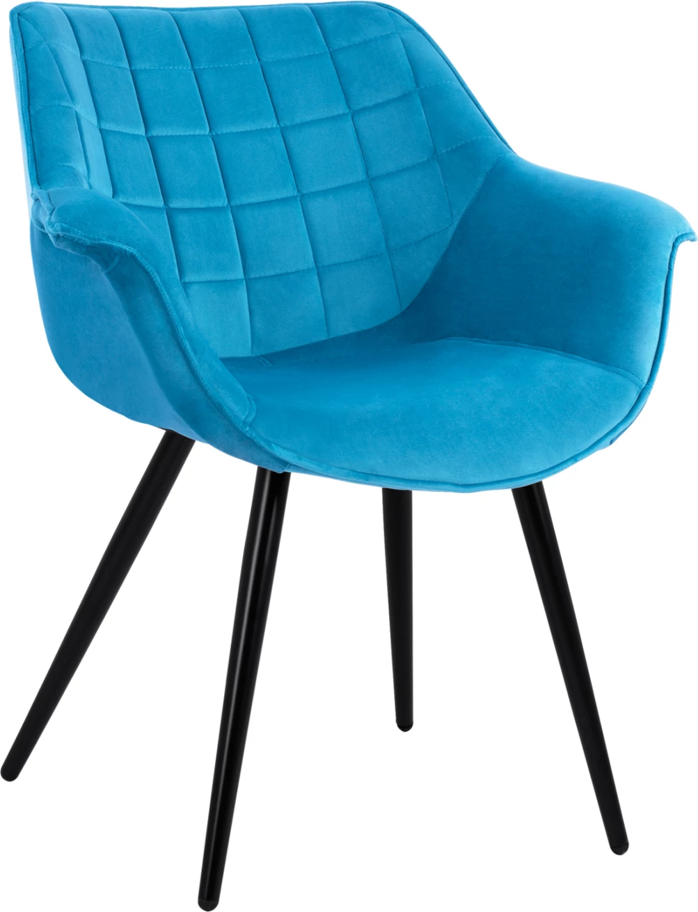 Karrige me krahë Benjamin nga kadife turkuaz me këmbë metalike FH8682.09 69x68x78 cm., set prej 2 copë