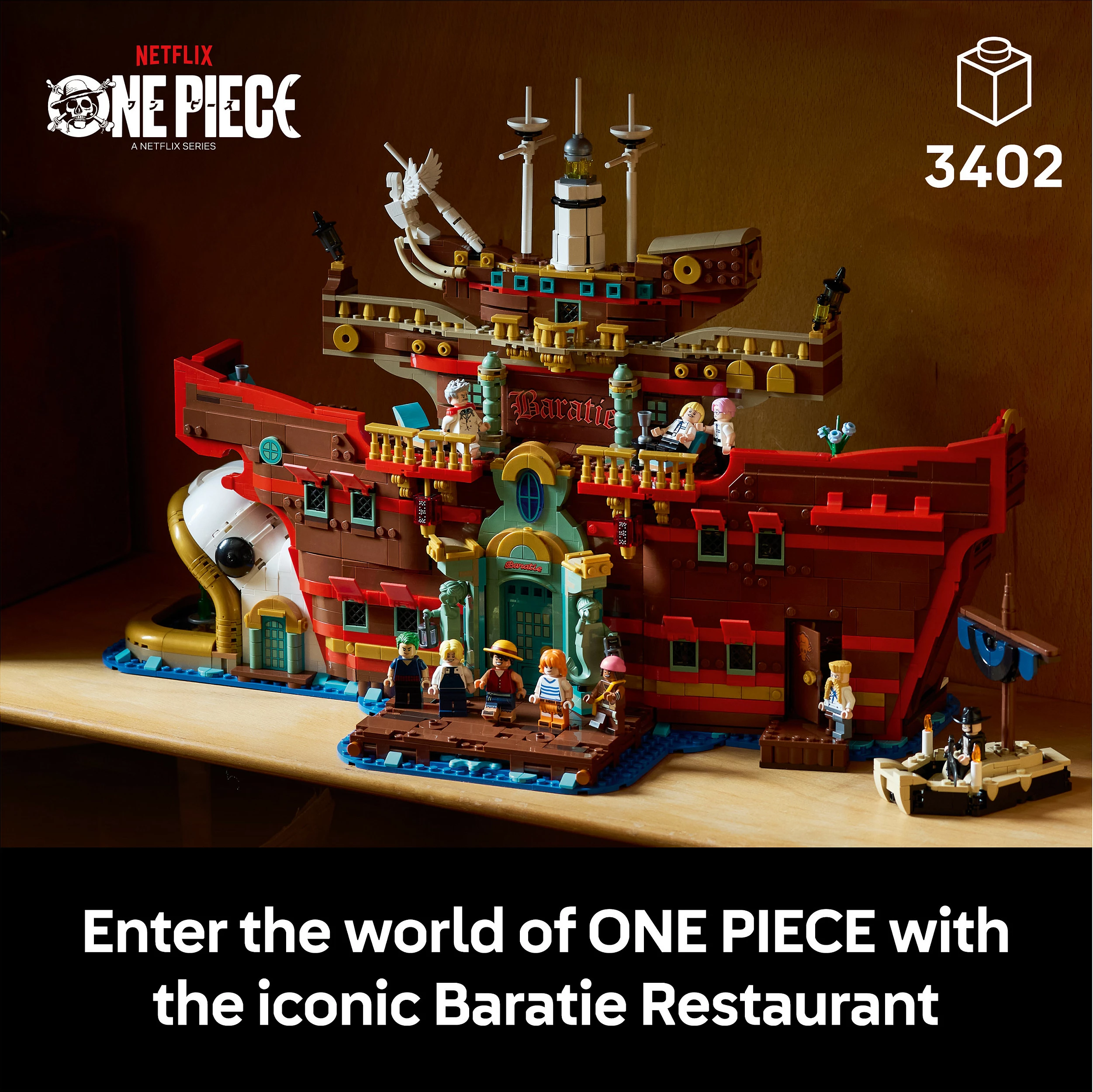 Set ndërtimi LEGO ONE PIECE The Baratie Floating Restaurant 75640, 3402 copë, 18+, multikolor