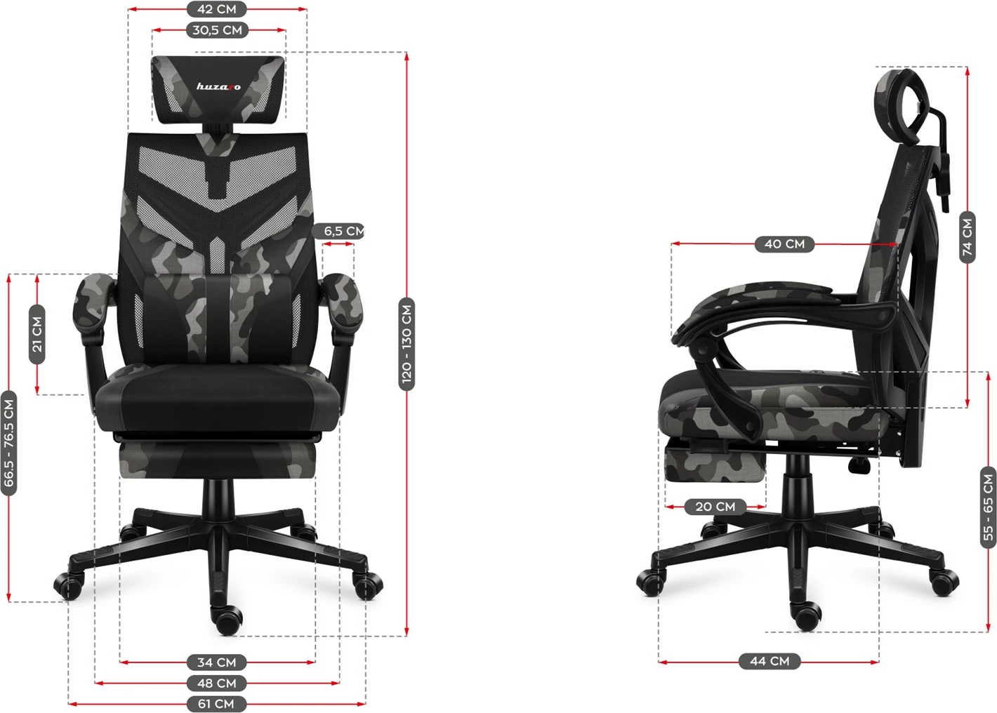 Karrige Huzaro Combat 5.0, e zezë / hirtë