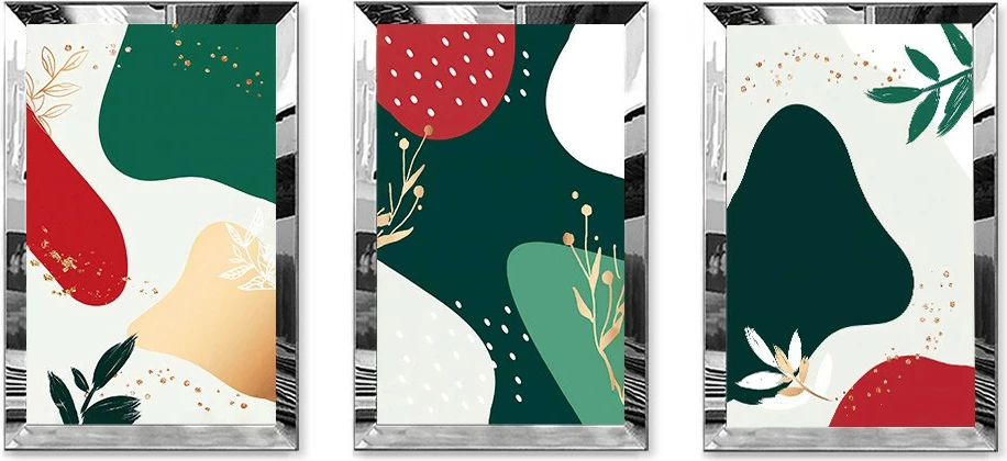 Pikturë dekorative MDF-Plexiglass (3 copë), Wallity, Huhu406, 40x60