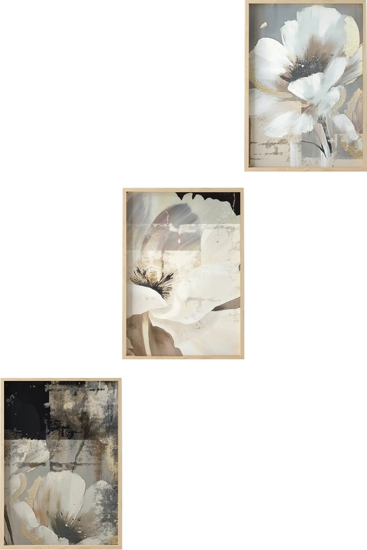 Set pikturash dekorative me kornizë, MDF, shumëngjyrëshe, Wallity Huhu480, 30x40cm (3 copë)