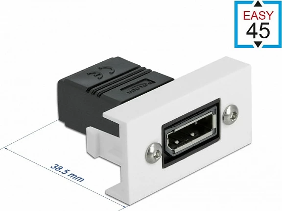 Modul DisplayPort DeLOCK Easy 45, femër, 45 x 22.5 mm, i zi