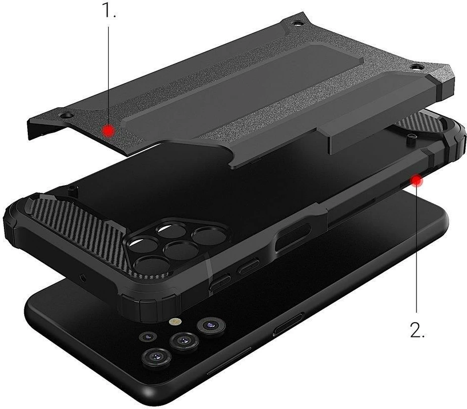 Mbështjellës Hurtel Hybrid Armor për Samsung Galaxy A73, Blu