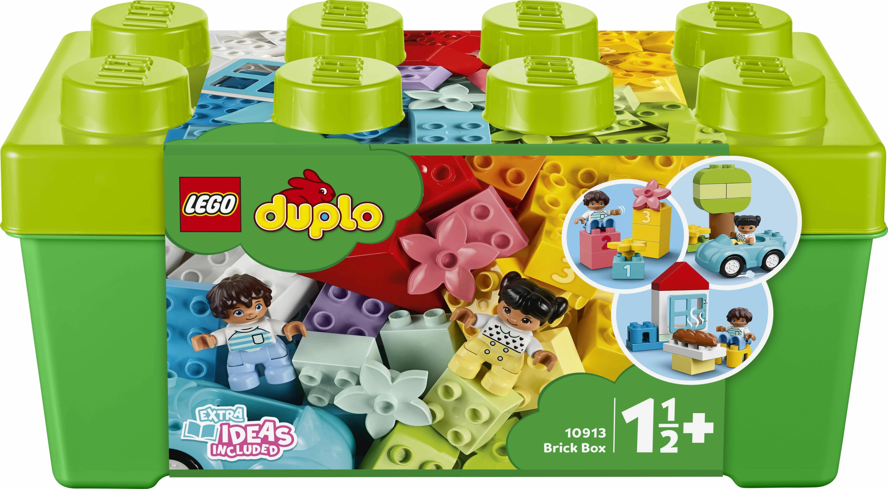 Set blloqe LEGO DUPLO Brick Box 10913, 65 copë, kuti ruajtëse, jeshile