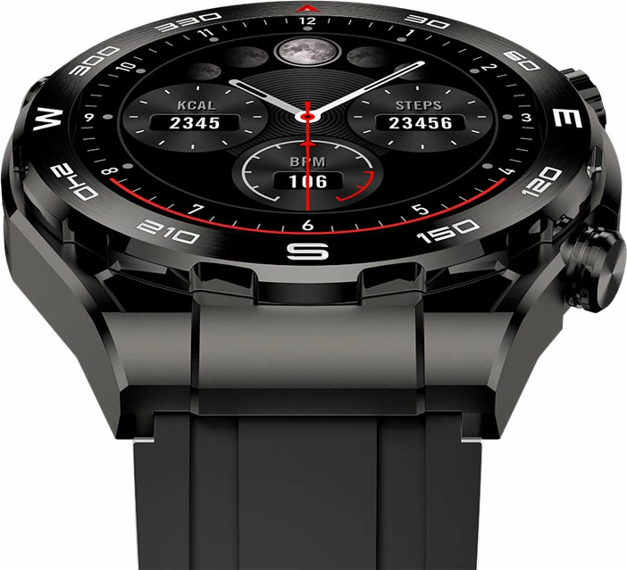 Smartwatch Moye Ares 1.43\" AMOLED, thirrje Bluetooth, karikim wireless, IP67, set me 3 rripa, e zezë