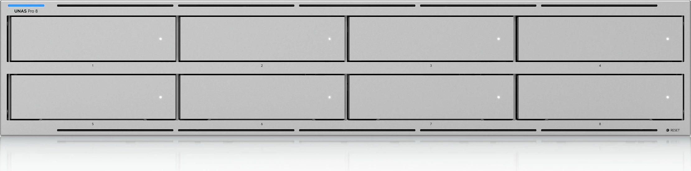 NAS Ubiquiti UNAS-Pro-8, Rack 2U, 16GB RAM, 2x SFP+, deri 10 disqe HDD/SSD, Gri