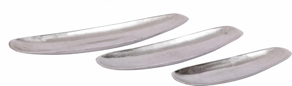 Tabaka dekorative Ricus, alumin, ngjyrë argjendi, 65x17x4 cm