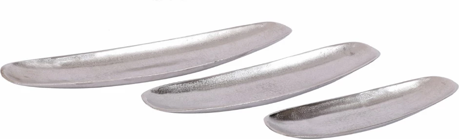 Tabaka dekorative Ricus, alumin, ngjyrë argjendi, 65x17x4 cm