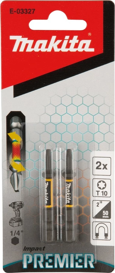 Bit Torx Makita E-03327, 2 copë, T10, 1/4, 50mm