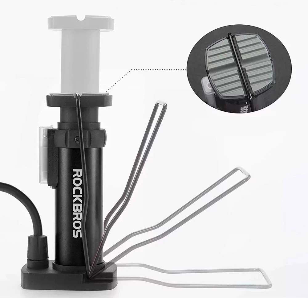 Pompë dyshemeje për biçikletë Rockbros 42610002001 me matës presioni, e zezë