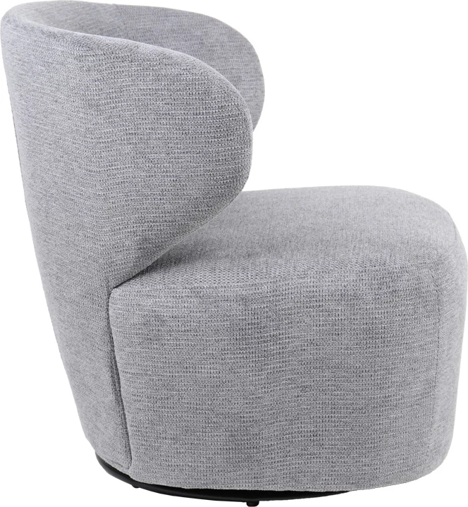 Karrige me krahë rrotulluese Marelia, material stof, ngjyrë gri, 73x76x76cm