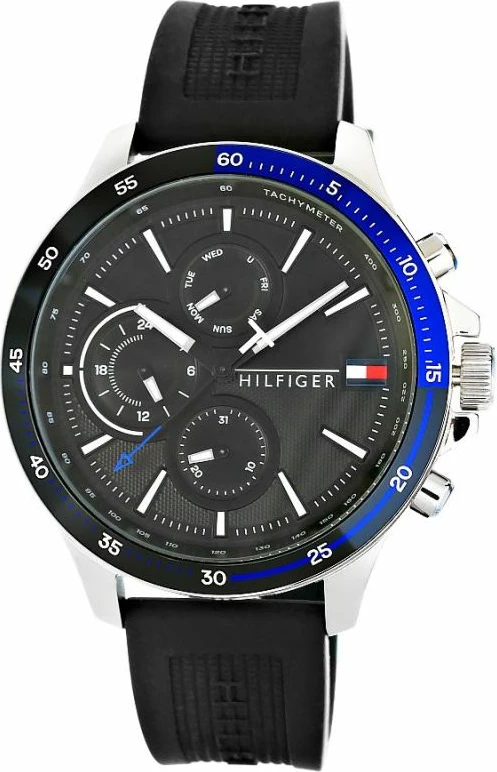 Orë dore për meshkuj Tommy Hilfiger, e zezë