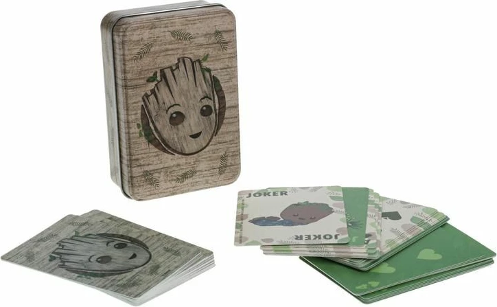 Letra loje Paladone Marvel I Am Groot, 54 karta + 2 joker, me kuti metalike