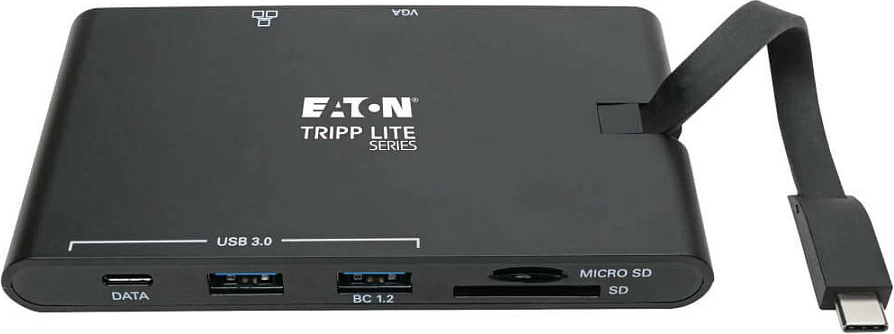 Dock USB-C Eaton Tripp Lite Series, 4K HDMI, VGA, Hub USB-A/USB-C, GbE, SD/MicroSD, PD 100W, i zi