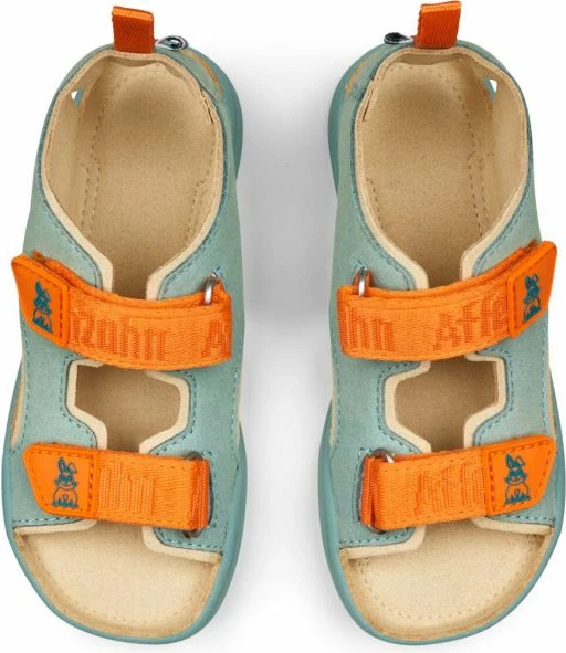 Sandale për fëmijë Affenzahn, blu dhe portokalli