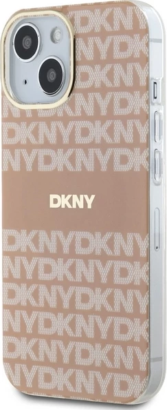 Mbështjellës DKNY IML Mono & Stripe MagSafe për iPhone 15 Plus / 14 Plus, Rozë