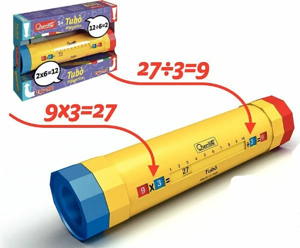 Lojë edukative Quercetti Tuba 2561 për tabelën e shumëzimit dhe pjesëtimit