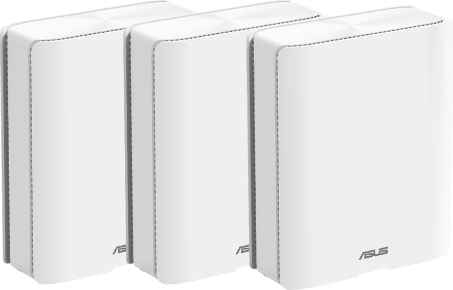 Sistem mesh WiFi 7 ASUS ZenWiFi BQ16 BE25000 quad-band, dual porta 10G, 3-pack, i bardhë