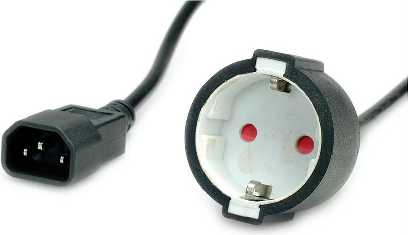 Kabllo adapter rryme VALUE 19991117, 0.3 m, Schuko (CEE7/7) - IEC C14, 10A 250V, e zezë