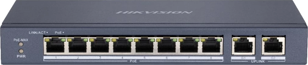 Switch Hikvision DS-3E0310P-E/M, 10 porta, PoE+, i zi